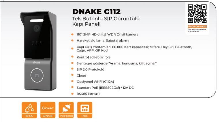 DNAKE GÖRÜNTÜLÜ DİAFON